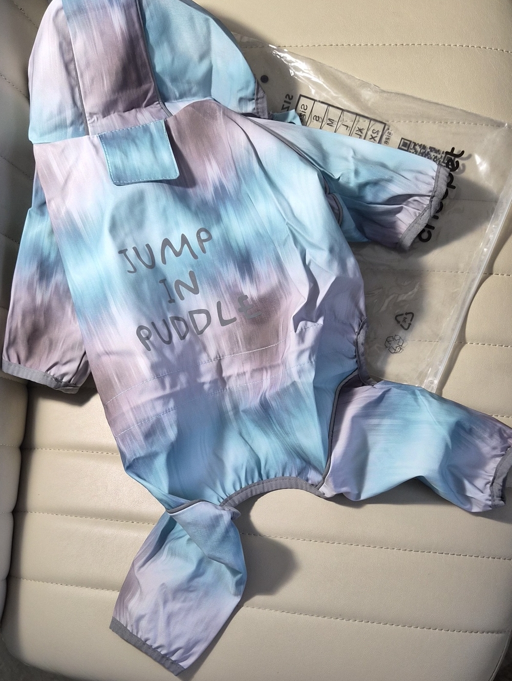 Dog Jacket Pastel Tie-Dye ‘Jump in Puddle’ Rain Coverall